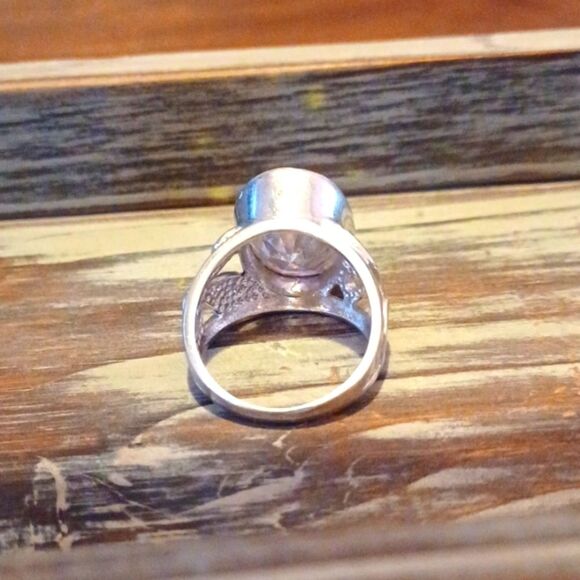 Seta Womans Sterling Silver Filigree /W Aurora Borealis Crystals 9/ 12 Grams - Picture 6 of 8